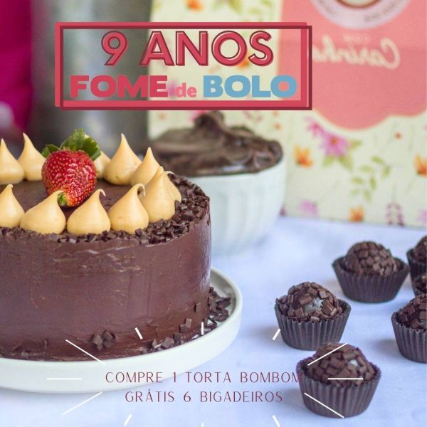 COMPRE 1 TORTA BOMBOM GRÁTIS 6 BRIGADEIRO